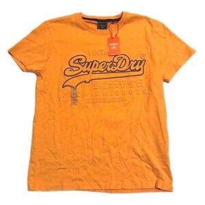 Super Dry T Shirt Yellow NWT Embossed Logo New With Tags